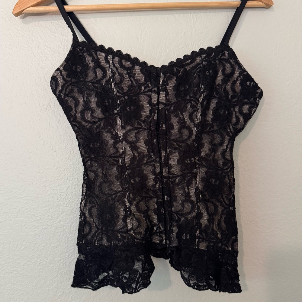 Marciano Black Lace Bustier Corset Top XS